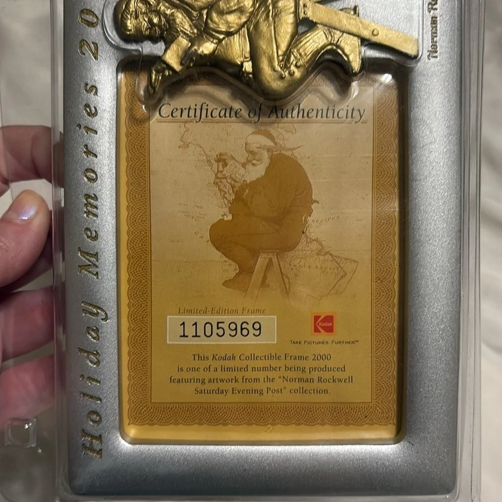 Norman Rockwell Gold and Silver Limited Edition Christmas Frame NWOT